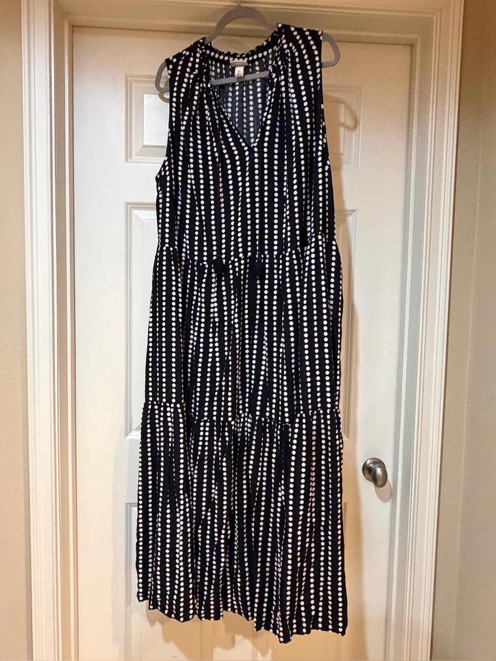 Ava & Viv Black and White Polka Dot Tiered Maxi Dress - Picture 2 of 8